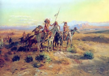 Russell Los Scouts del oeste de América Pinturas al óleo